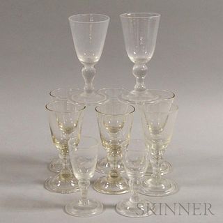 Ten Blown and Folded-foot Glasses