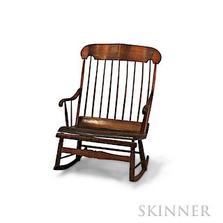 Cherry and Pine Double Rocking Chair