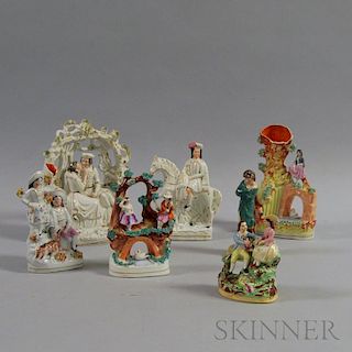 Seven Staffordshire Ceramic Figures