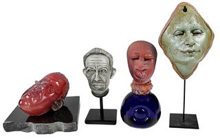 Four Studio Art Masks and Busts