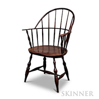 Red-painted Sack-back Windsor Chair
