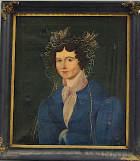 Anglo/American School, 18th Century       Portrait of a Woman in a Scarf.