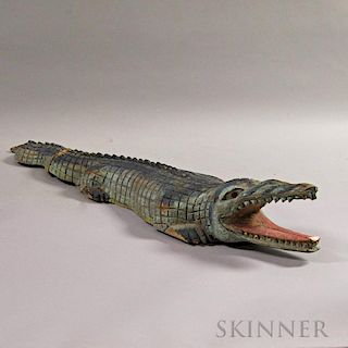 Carved and Painted Alligator
