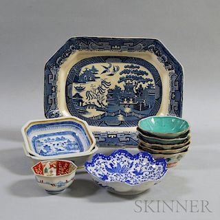 Ten Mostly Chinese Export Porcelain Tableware Items
