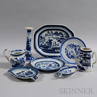 Eight Pieces of Canton Porcelain