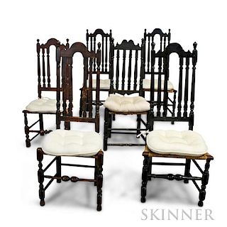 Six Bannister-back Side Chairs