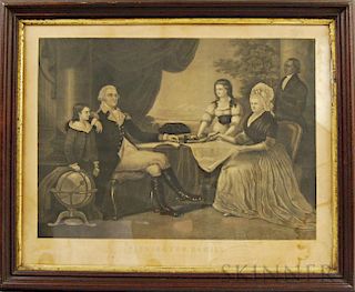 Framed Thomas Kelly "Washington Family" Engraving