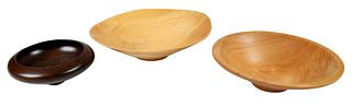 Three Small Rude Osolnik Turned Wood Bowls