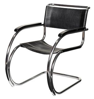 Mies Van der Rohe Designed Chrome Armchair