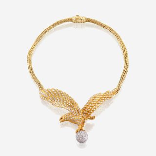 An eighteen karat gold and diamond necklace, Mapamenos Natepas