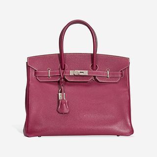 A tosca and rose tyrien epsom leather palladium hardware Birkin bag 35, Hermès 2011