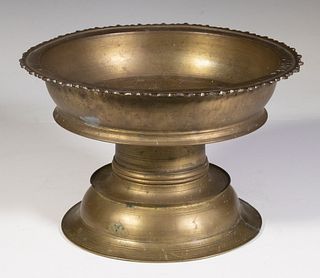 EARLY CONTINENTAL BRASS COMPOTE