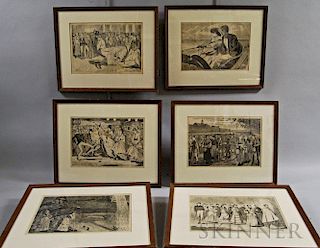 Six Framed Prints After Winslow Homer