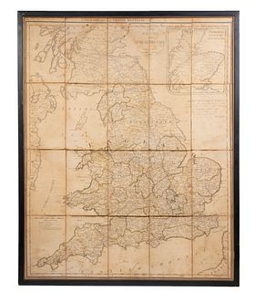 FADEN'S MAP OF GREAT BRITAIN, 1795, FRAMED