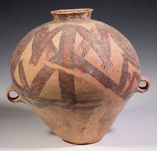 CHINESE NEOLITHIC PERIOD LARGE PAINTED POT