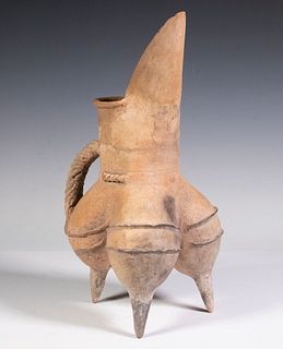 CHINESE NEOLITHIC POTTERY THREE LEGGED JUG (GUI) DAWENKOU CULTURE, 2ND HALF 4TH MILLENNIUM BC, SHANGDONG PROVINCE