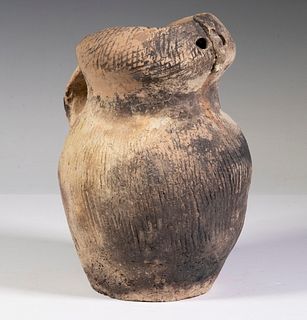 CHINESE NEOLITHIC POTTERY OWL PITCHER, QIJIA CULTURE, (2200-1600 BC)