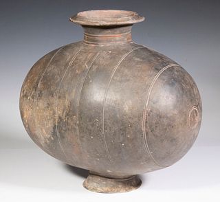 LARGE CHINESE HAN DYNASTY COCOON JAR (206 BC - 220 AD)