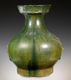 CHINESE HAN DYNASTY (206 BC - 220 AD) HU FORM LARGE POTTERY VASE