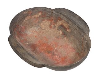 RARE CHINESE HAN DYNASTY ROUGE MAKEUP BOWL