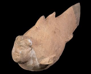 HAN/POSSIBLY TANG DYNASTY ANTHROPOMORPHIC FISH FIGURE