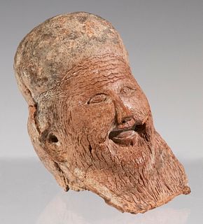 CHINESE SONG DYNASTY EXPRESSIVE LAUGHING HEAD OF AN ELDERLY MAN