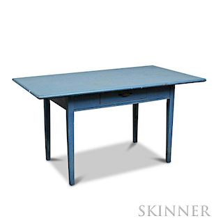Blue-painted One-drawer Tavern Table