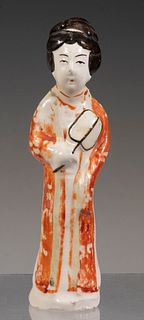 CHINESE QING PORCELAIN STANDING FIGURE OF A WOMAN, 19TH C.