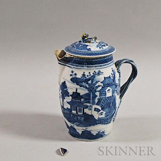 Canton Blue and White Porcelain Cider Jug