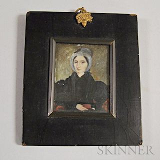 Framed Portrait Miniature of Matilda Evans