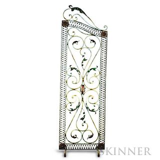 Polychrome-decorated Wrought Iron Screen