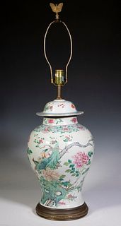 CHINESE PORCELAIN VASE, WIRED AS A LAMP