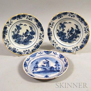 Three Delft Pottery Plates