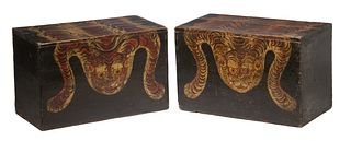 PR ASIAN HAND PAINTED STORAGE BOXES