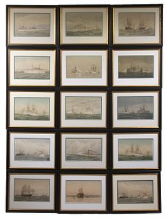 (15) MARINE LITHOGRAPHS AFTER FREDERIC SCHILLER COZZENS (NY, 1846-1928)