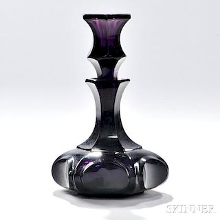 Deep Amethyst Blown Molded Cologne with Stopper