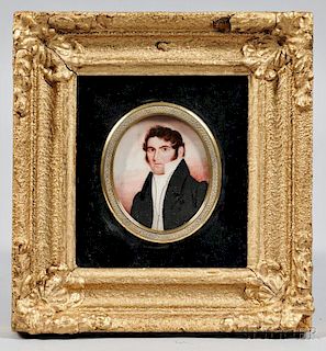 Attributed to Benjamin Trott (New York/Philadelphia, 1770-1843)      Miniature Portrait of Eli James