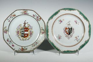 (2) CHINESE PORCELAIN ARMORIAL PLATES