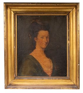 18TH C. PORTRAIT OF AN ACADIAN LADY, IN THE ORIGINAL FRAME, UNTOUCHED