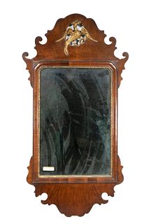 CHIPPENDALE MIRROR WITH GILDED PHOENIX