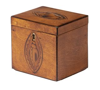TEA CADDY WITH CONCH SHELL INLAY
