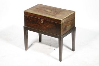 ENGLISH ROSEWOOD BOX ON STAND