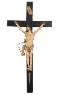 EARLY 19TH C. FRENCH IVORY CRUCIFIX