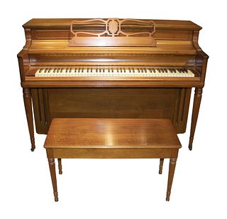 WURLITZER SPINET PIANO WITH MATCHING BENCH