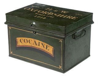 SHIP'S DRUG SAFE, BRITISH MERCHANT NAVY, "OXFORDSHIRE", 1912, "COCAINE"