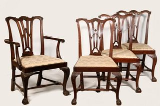 (8) MAHOGANY CHIPPENDALE CHAIRS
