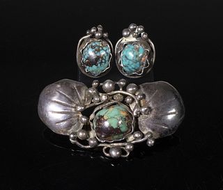 MARY GAGE (2 PC) STERLING & TURQUOISE JEWELRY SUITE