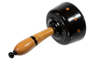 VICTORIAN ROSEWOOD & SATINWOOD PRESENTATION MALLET FOR MINISTERY PARLIAMENT