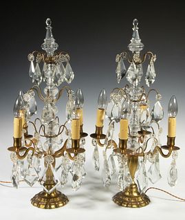 PAIR OF CHANDELIER-FORM TABLE LAMPS