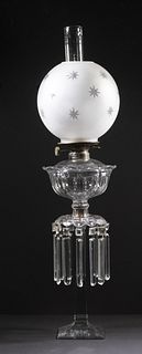 LARGE HEISEY GLASS BANQUET LAMP